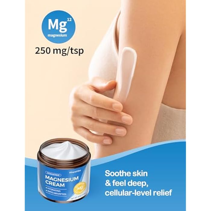 STILIP Natural Topical Magnesium Cream – Magnesium Lotion for Nighttime Skin Care, Lightweight Moisturizing Body Cream for Deep Hydration-Unscented - Image 4