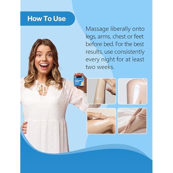 STILIP Natural Topical Magnesium Cream – Magnesium Lotion for Nighttime Skin Care, Lightweight Moisturizing Body Cream for Deep Hydration-Unscented - Image 5
