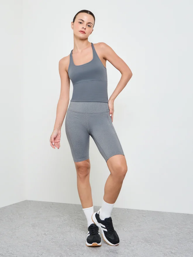 Styli Styli Charcoal Peep Racerback Tank