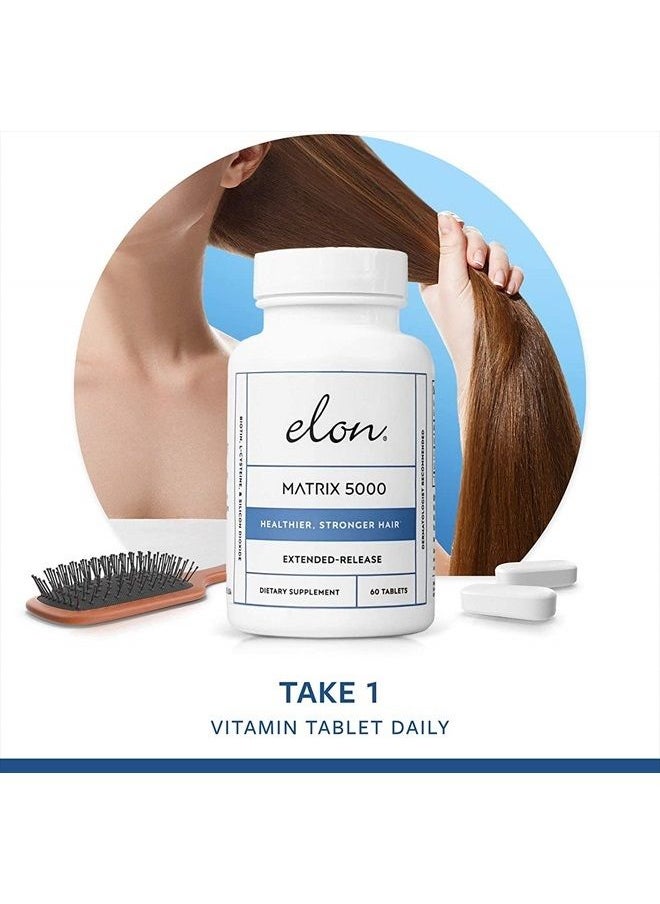 Elon - Matrix 5000 Biotin Hair Vitamins (120 Hair Growth Pills) - Biotin 5000mcg Vitamins for Hair Growth w/ Extended Release-Promotes Healthy & Strong Hair-Suitable for All Hair Types-60 Each - Image 1