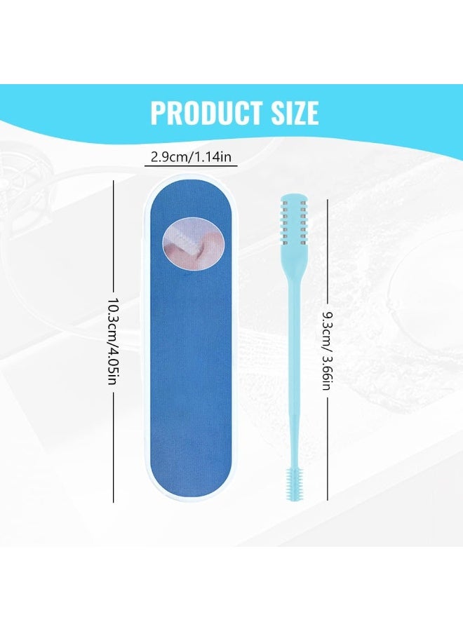 أداة تشذيب شعر الأنف ومنظف الأذن 2 في 1 - ماكينة يدوية من الفولاذ المقاوم للصدأ بدوران 360 درجة - قص آمن وبدون ألم مع أسنان حماية - قابلة للغسل بالكامل ومثالية للسفر (بدون بطاريات). - Image 3