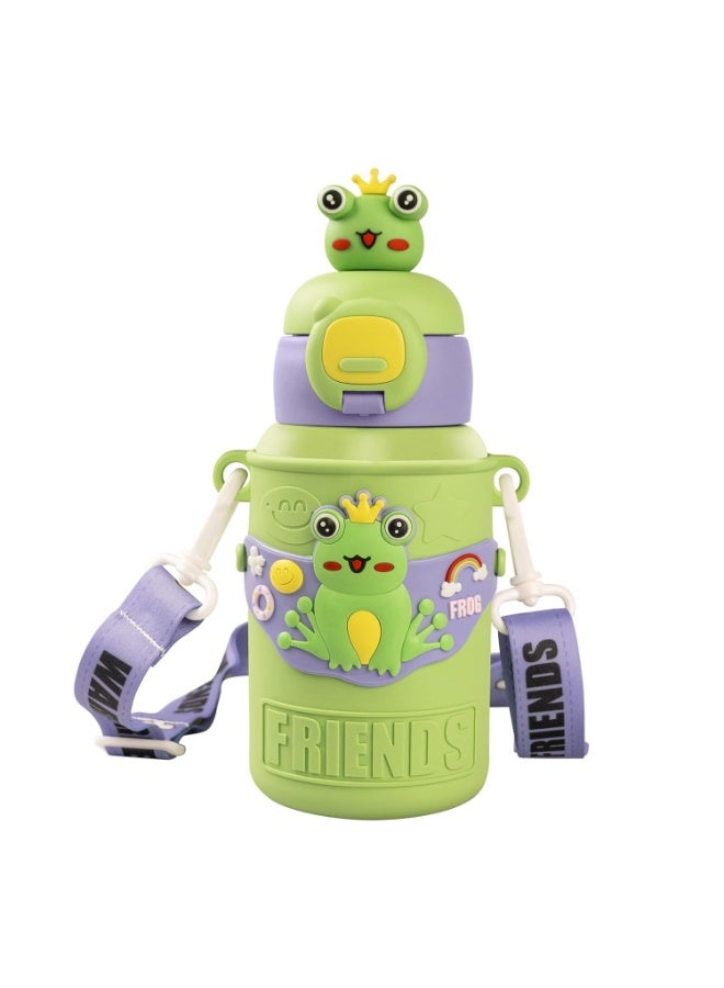 Kids Water Bottle - Water Bottle for School - Sipper Water Bottle for Kids - Waterbottle for Girls and Boys, Stainless Steel, Spill-Proof, BPA-Free, Perfect for School and Play, Limegreen
