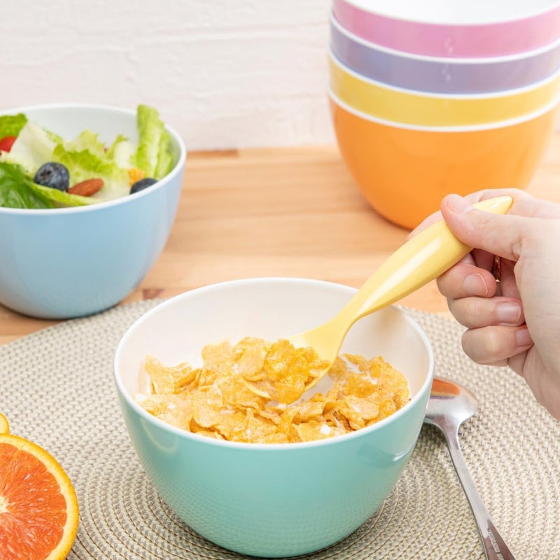 bzyoo Set of 6 Large Bowls 55Inch 304 OZ ColorPop Melamine Bowls Unbreakable Pasta Soup Cereal Salad Bowls for Quick and Easy Meals Side Dishes and Parties  Pastel - Image 3