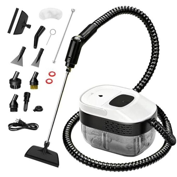 SRGARH Pressurized Steam Cleaner, 54oz Large Tank, Portable Steamer for Cleaning with 15-Piece Kit, 15s Fast Heat-Up, 3-Level Control, Handheld Steam Cleaner for Home, Car, Kitchen (White) - Image 1