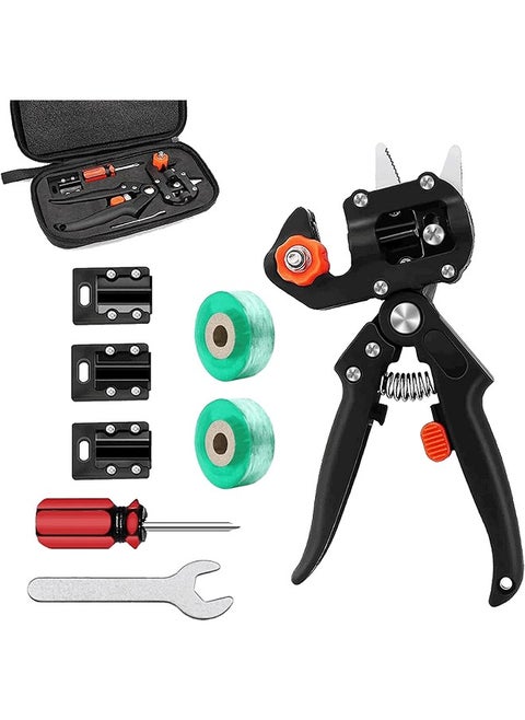 Grafting Tool Kit, Pruning Shears Kit, Professional Garden Trees Grafting Cutting Tools, 2-in-1 Garden Grafting Tool Pruner Kit Including Grafting Tapes, Grafting Knife and 3 Replacement Blades