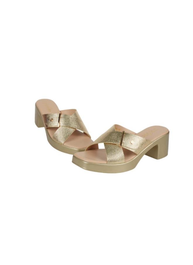 Michelle Morgan - 092-2991 Michelle Morgan Ladies Block Heel Sandals 414RJ60J Gold - Image 1
