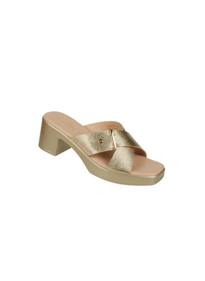 Michelle Morgan - 092-2991 Michelle Morgan Ladies Block Heel Sandals 414RJ60J Gold - Image 1