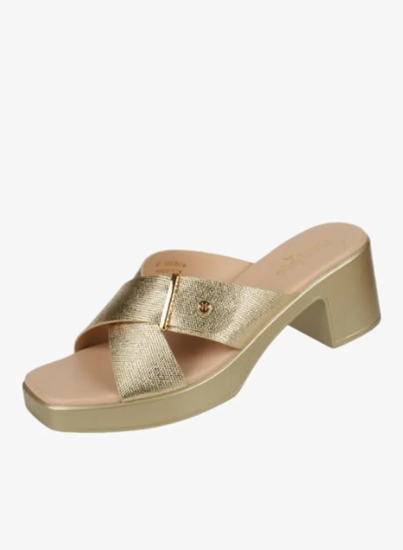 Michelle Morgan 092-2991 Michelle Morgan Ladies Block Heel Sandals 414RJ60J Gold