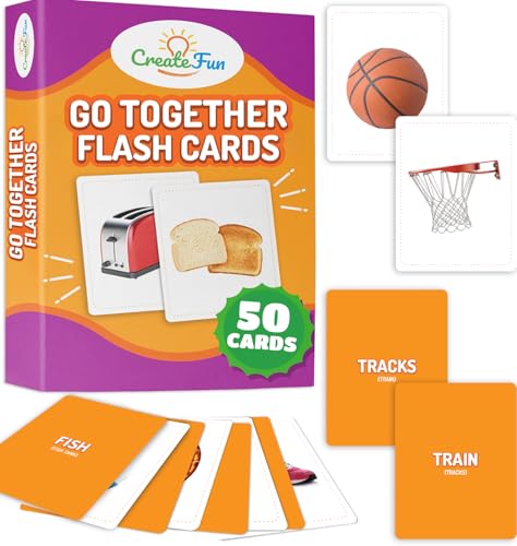 CreateFun Go Together Flash Cards for Kids & Adults – 50 Realistic Matching Picture Cards for Speech Therapy, Dementia Activities, ESL, Autism Learning, Memory & Language Development, Classroom & Home Use - Image 1