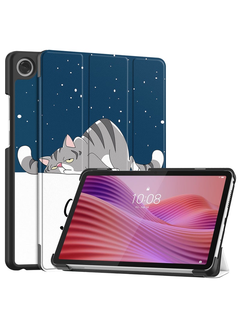 حالة اللوح لشركة لينوفو Tab One / Lenovo Tab K9 8.7 "(2025) ، خفيفة الوزن ثلاثية الطويات PU حالة جلدية غطاء واقي مقاوم للصدمات مع إيقاظ / نوم تلقائي - TB305FU (Cat) - Image 1