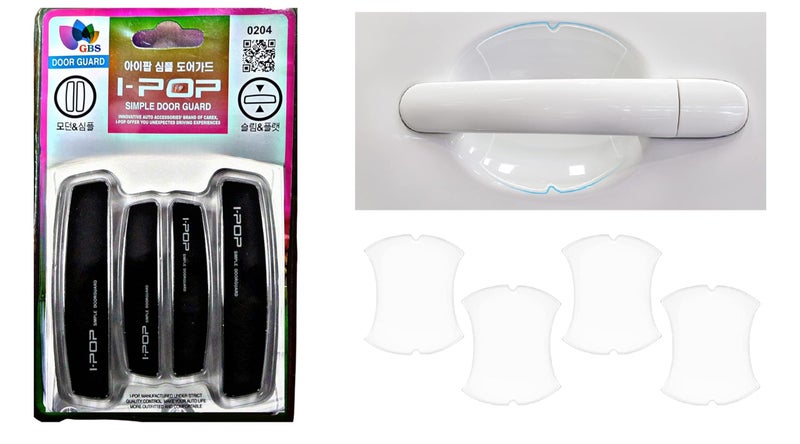 DETACHI Car Door Guard - Universal Transparent Handle Edge Protector, Anti Scratch & Sticker Combo - Image 1