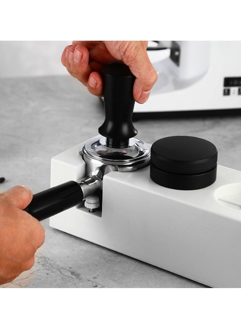 Espresso Tamping Station,Coffee Portafilter Holder,Espresso Tamper Stand for 51/54/58mm Portafilters、Tamper and Distributor,Espresso Machine Accessories,Coffee Tool Organizer，White - Image 2