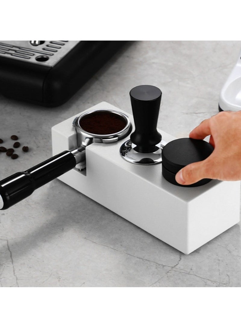 Espresso Tamping Station,Coffee Portafilter Holder,Espresso Tamper Stand for 51/54/58mm Portafilters、Tamper and Distributor,Espresso Machine Accessories,Coffee Tool Organizer，White - Image 4