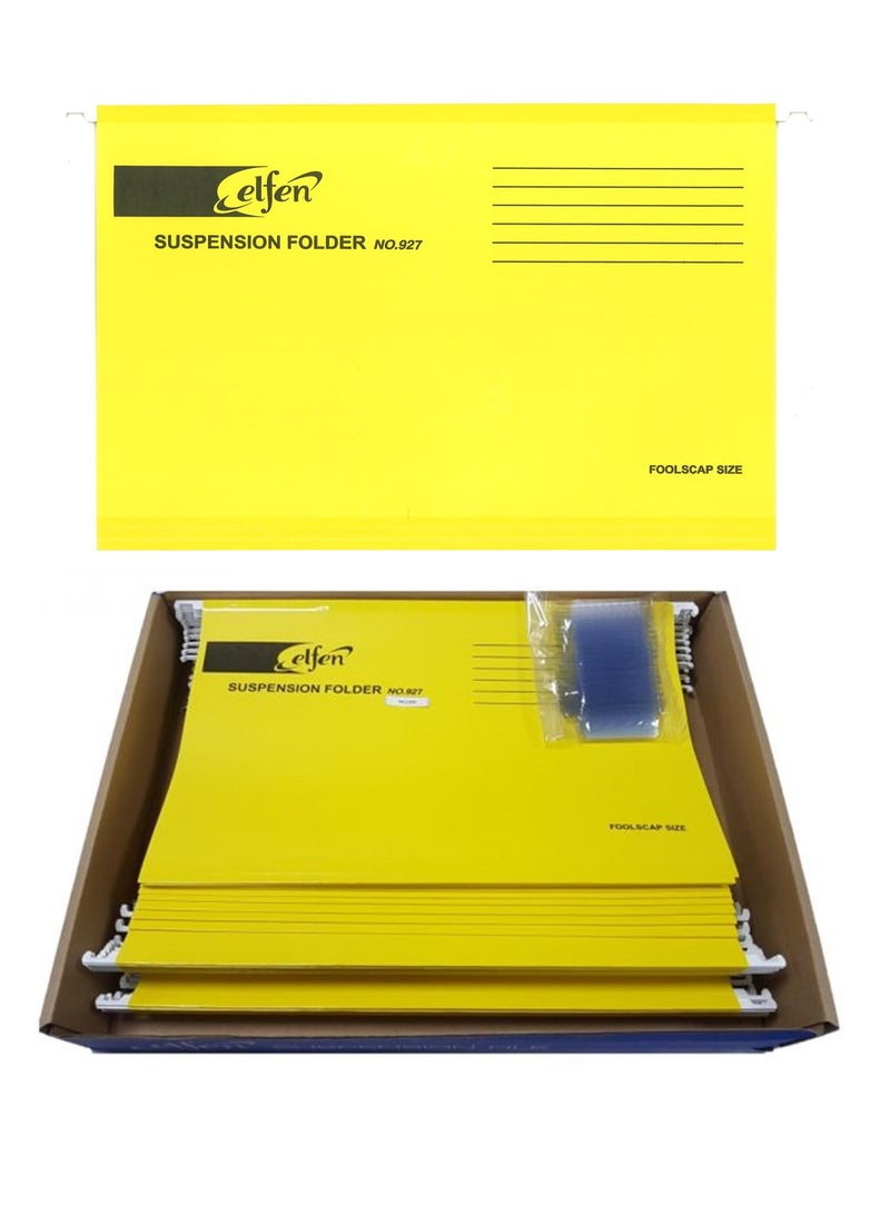 elfen 50 قطعة من الملفات المعلقة بحجم فولسكيب باللون الأصفر - Image 1