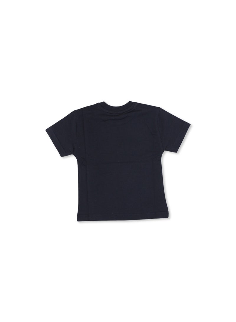Berceau Baby Boys Cotton T-Shirt – Dark Grey with Smile Face Print - Image 2