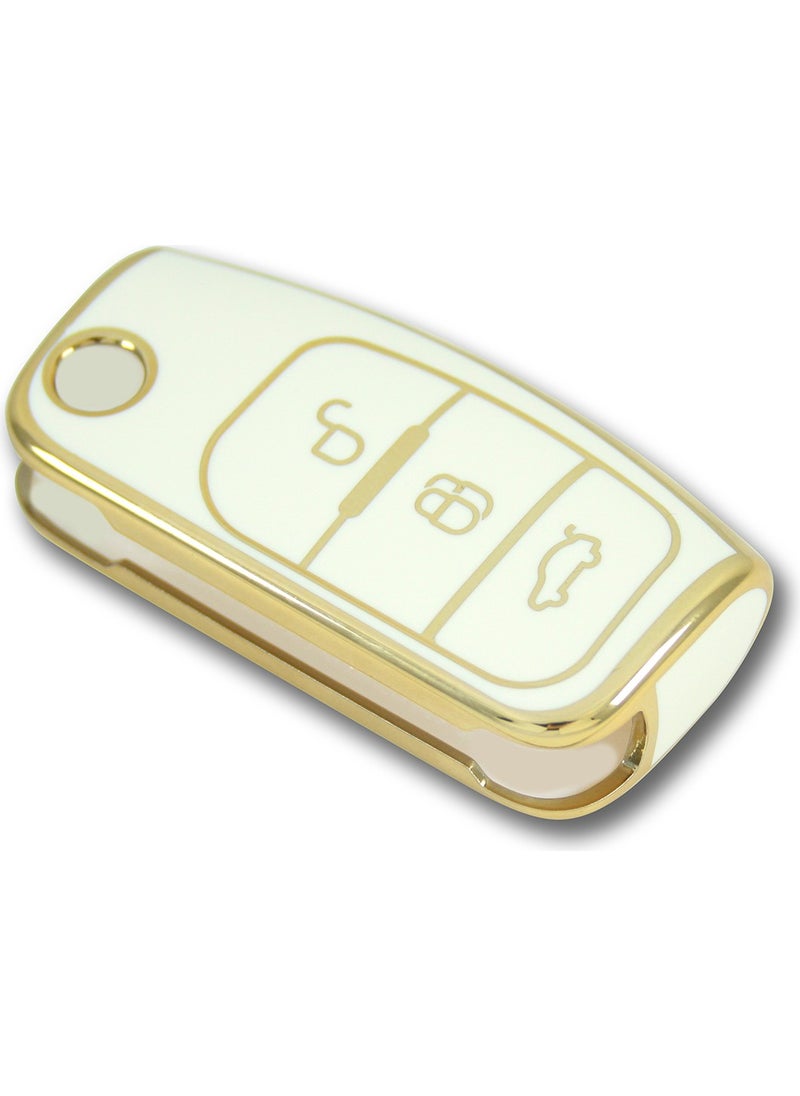 Ford Focus 2004+ White Car Key Remote Control Shell Case Car Keychain