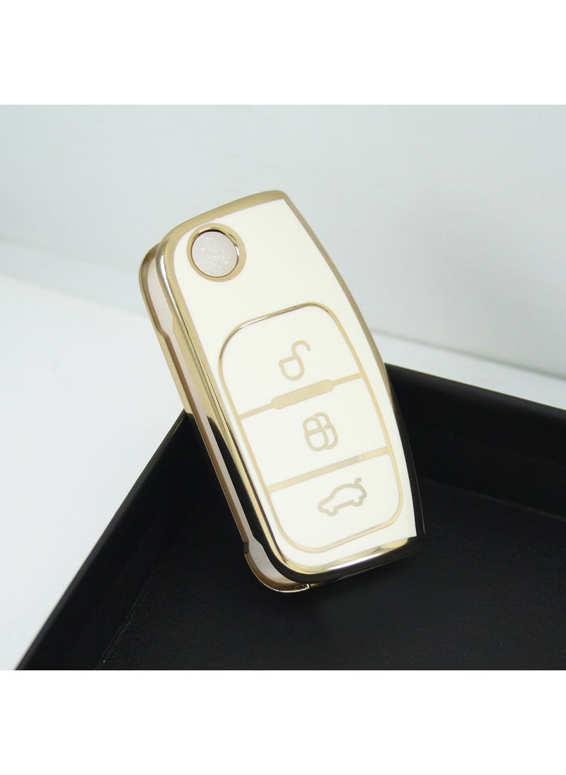 Ford Focus 2004+ White Car Key Remote Control Shell Case Car Keychain