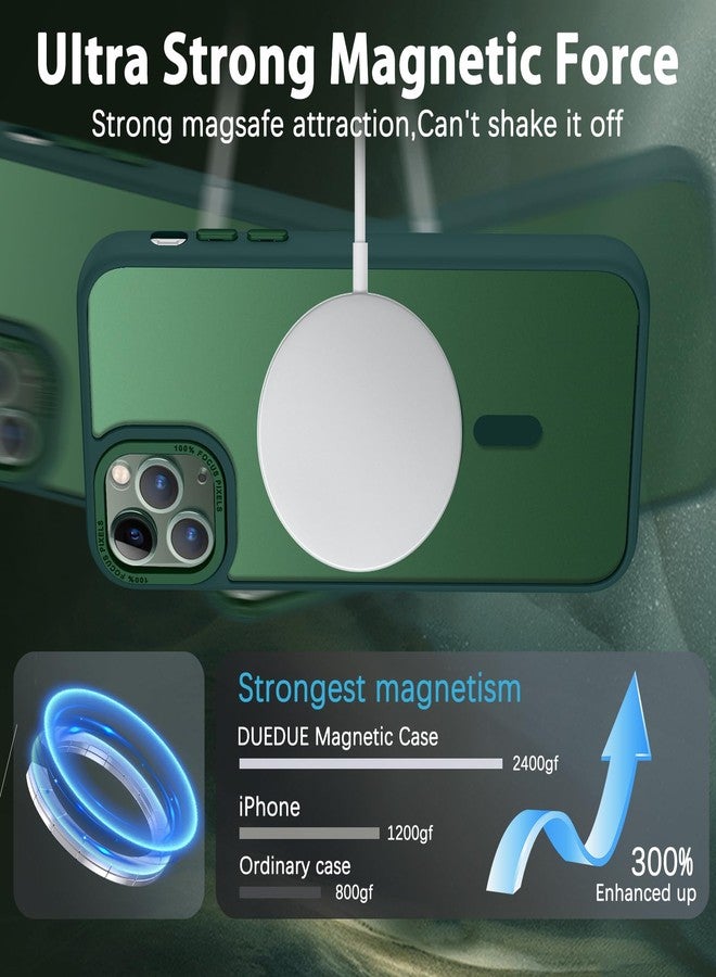 BENTOBEN for iPhone 11 Pro Case 2019 [Compatible with Magsafe] Translucent Matte Magnetic Phone Case iPhone 11 Pro 5.8" Slim Thin Shockproof Bumper Women Men Protective Cases Cover, Forest Green - Image 3