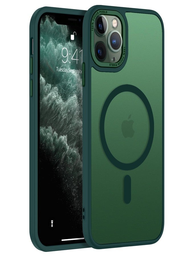 BENTOBEN for iPhone 11 Pro Case 2019 [Compatible with Magsafe] Translucent Matte Magnetic Phone Case iPhone 11 Pro 5.8" Slim Thin Shockproof Bumper Women Men Protective Cases Cover, Forest Green - Image 1