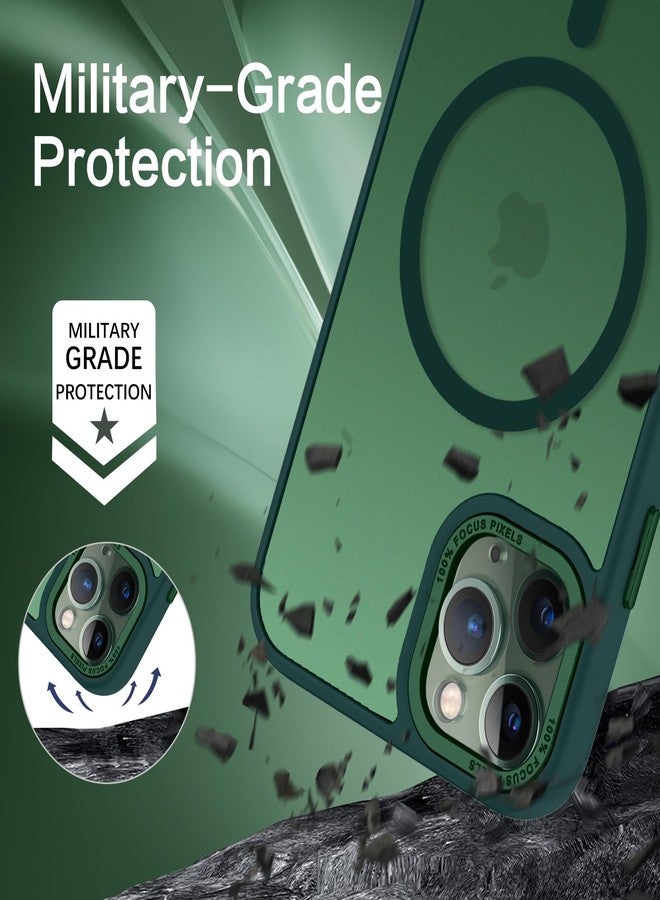 BENTOBEN for iPhone 11 Pro Case 2019 [Compatible with Magsafe] Translucent Matte Magnetic Phone Case iPhone 11 Pro 5.8" Slim Thin Shockproof Bumper Women Men Protective Cases Cover, Forest Green - Image 4