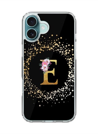 Custom Monogram Floral - E ( Black )