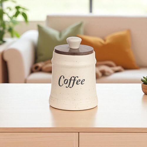 ClayStone Ceramic Salt Sugar Tea Coffee Containers for Kitchen - Airtight Storage Jars with Lids Set of 4 - Image 2