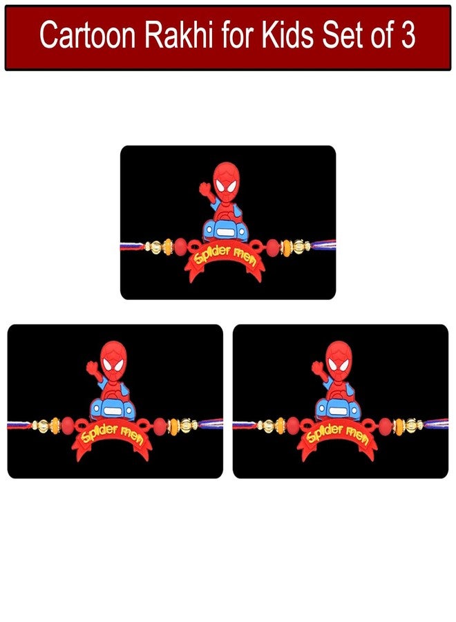 Saugat Traders Cartoon Rakhi for Kids Set of 3 - Rakhi for Nephew, Niece, Brother Kid Boy and Girl - Raksha Bandhan Rakhee with Roli Chawal - Image 3