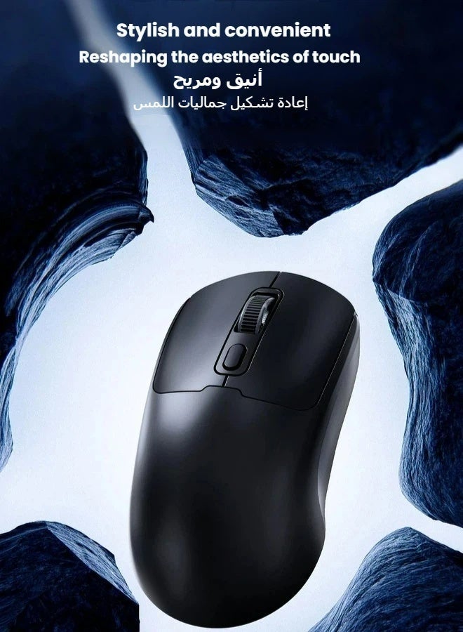 T-WOLF Bluetooth mouse, office mouse, dual-mode wireless charging computer, portable office gaming mouse with unique features, equipped with mute button and three-level DPI adjustment function, black mouse - Image 3