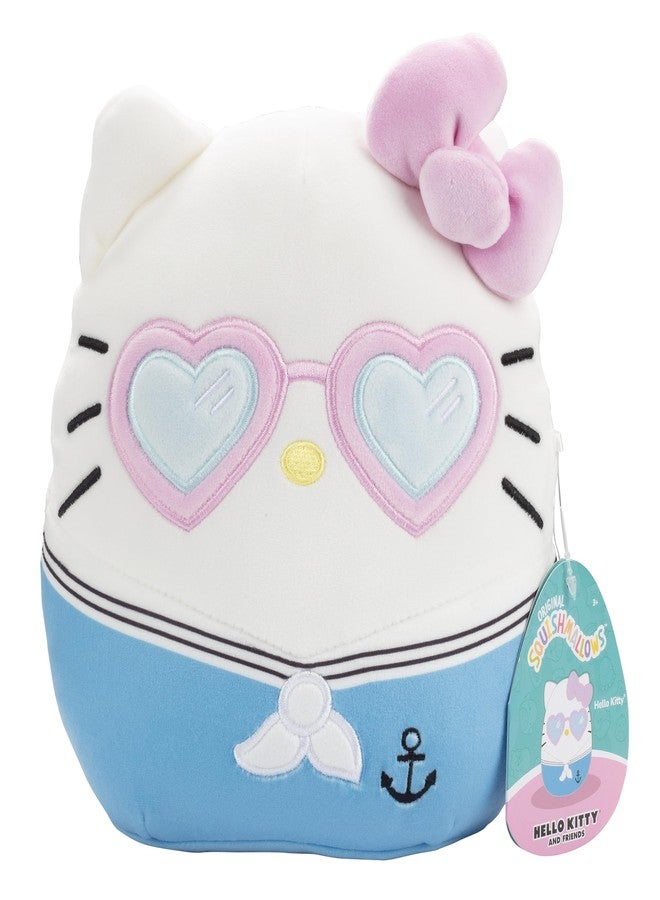 Sanrio سكووشمالوز الأصلية 8 إنش هالو كيتي بحار - دمى سانريو الرسمية من جازويرز - لعبة محشوة ناعمة قابلة للضغط - أضفها إلى مجموعتك - هدية للأطفال، الفتيات والأولاد - Image 1