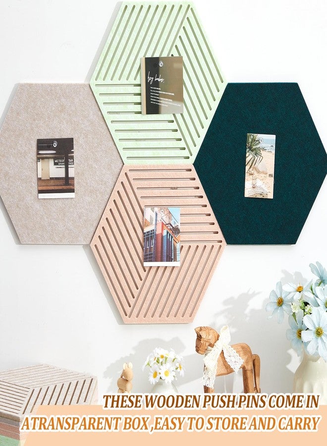 Mindsoft 12 Pcs Hexagon Cork Boards Tiles for Walls Decor 12 x 10 Inch Cork Bulletin Board Tiles with 50 Pins, Pin Board for Office Home for Office & Home for Notes Photos and DIY Classroom Decor - Image 2