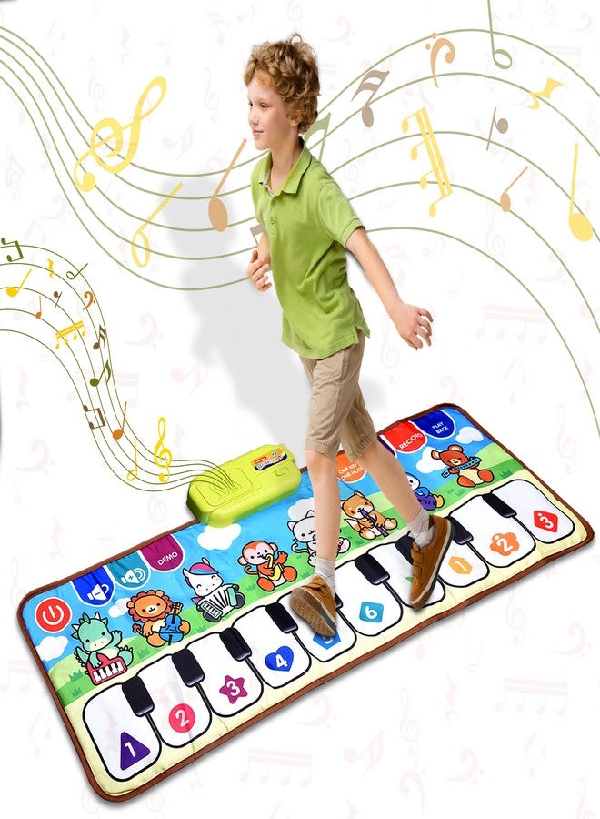 Bhavyam Baby Musical Piano Mat for Kids to Dance and Play at Home | Includes 3 Toothbrushes and a Tongue Cleaner. (Cartoons Piano Mat) - Image 1