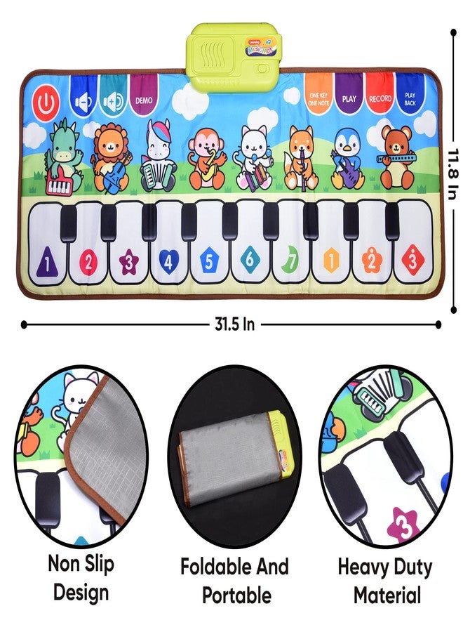 Bhavyam Baby Musical Piano Mat for Kids to Dance and Play at Home | Includes 3 Toothbrushes and a Tongue Cleaner. (Cartoons Piano Mat) - Image 5