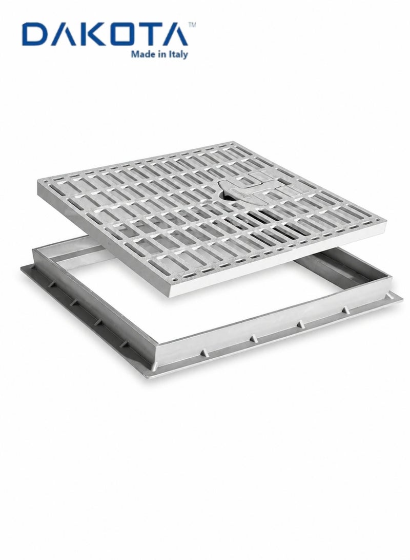 Dakota 40x40 cm Heavy Duty Plastic Gully Grating with Frame | Square Drain Cover for Floor for Garden,Swimming Pool,Indoor and Outdoor Use | Durable & Rust-Proof Drainage Grate - Image 2