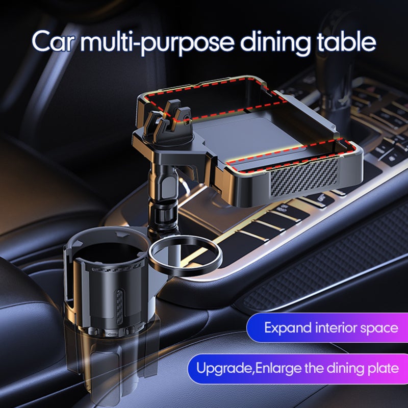 Cup Holder Tray for Car Dual Cap Holder 4IN1 Adjustable Car Cup Holder Multifunctional Car Drink Phone Holders Snack Tray Expander - Image 5