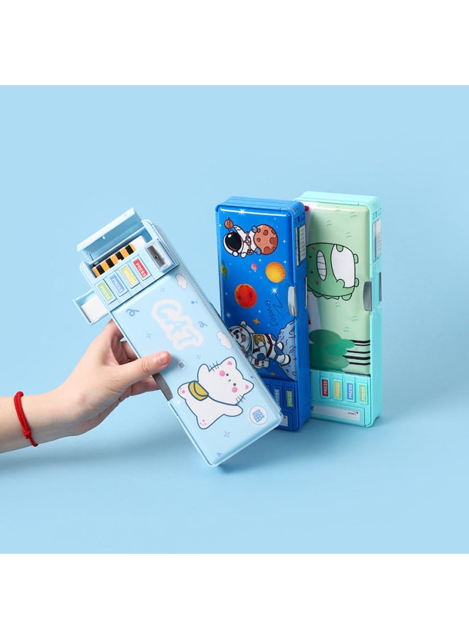 Primary School Students Multi-functional Large-capacity Double-layer Stationery Box Children's Cute High-value Storage Box Pencil Case - Image 2
