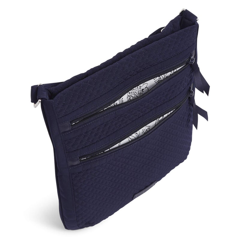 Vera Bradley Microfiber Triple Zip Hipster Crossbody Purse, True Navy - Image 5