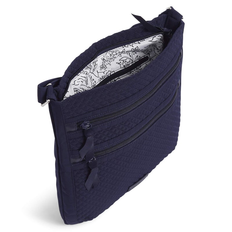 Vera Bradley Microfiber Triple Zip Hipster Crossbody Purse, True Navy - Image 4