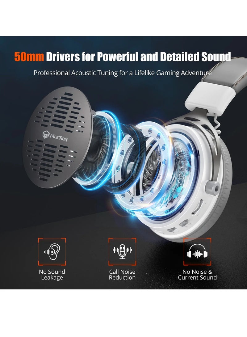 Meetion BTH013 New Design Three Mode Gaming Headset 2.4Ghz Over Ear Headphone wireless noise-cancelling esports gaming headset - Image 4