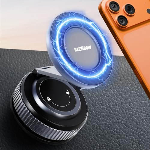 BEEGROW Car Phone Holder for Magsafe [96LBS Ultra Vacuum Suction+2800gf Ultra Magnetic] Car Phone Mount 360° Adjustable, Phone Holders for Your Car for iPhone 17 Pro Max 16 15 14 13 12 Air Plus (Carbon Fiber) - Image 3