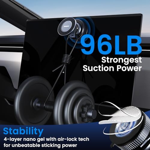 BEEGROW Car Phone Holder for Magsafe [96LBS Ultra Vacuum Suction+2800gf Ultra Magnetic] Car Phone Mount 360° Adjustable, Phone Holders for Your Car for iPhone 17 Pro Max 16 15 14 13 12 Air Plus (Carbon Fiber) - Image 2