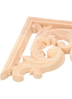 Generic Corner Molding Trim 4PCS Onlay Applique Decor Carved Onlay Carved Onlay Applique Wood Onlay for Bed Door Cabinet Wardrobe Furniture Decoration(13 * 7cm) Window Screen Corners  - Image 3