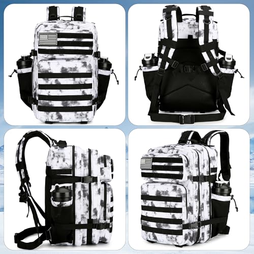 Lovelinks21 45L Tactical Assault Backpack 3 day assault pack with Molle Waterproof backpack Rucksack for Tactical Backpacks (BlackWhite Camo) - Image 5
