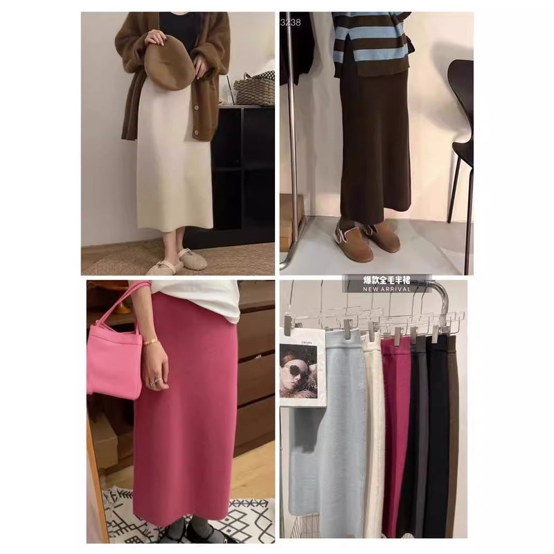Granny Gentle French Style High Waist Thickened Raccoon Velvet Elegant Wool Skirt Slimming Design Sense Wool Skirt - Image 5
