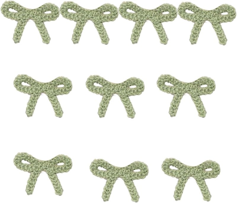 رقعة تطريز خضراء على شكل ربطة عنق 10 قطع للخياطة على الملابس والسترات - Image 1