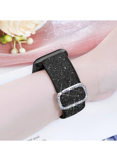 Generic Bling Stretchy Nylon Band Compatible with Apple Watch Band 42mm 44mm 45mm 46mm 49mm for Women, Sparkly Elastic Solo Loop Bands for iWatch Series 10/9/8/7/6/5/Ultra/Ultra 2 (Black)  - Image 3