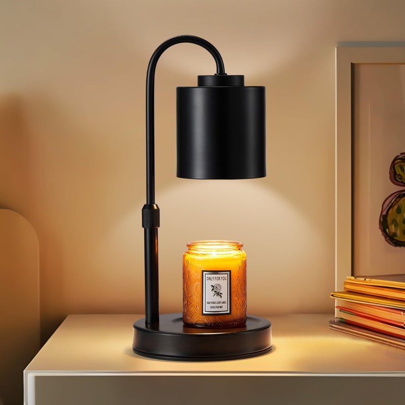 CASTLELIFE Candle Warmer Lamp with Timer & Dimmer, Height Adjustable Electric Wax Melt Warmer for Jar Candles, Gifts for Mom Home Decor, Black - Image 1