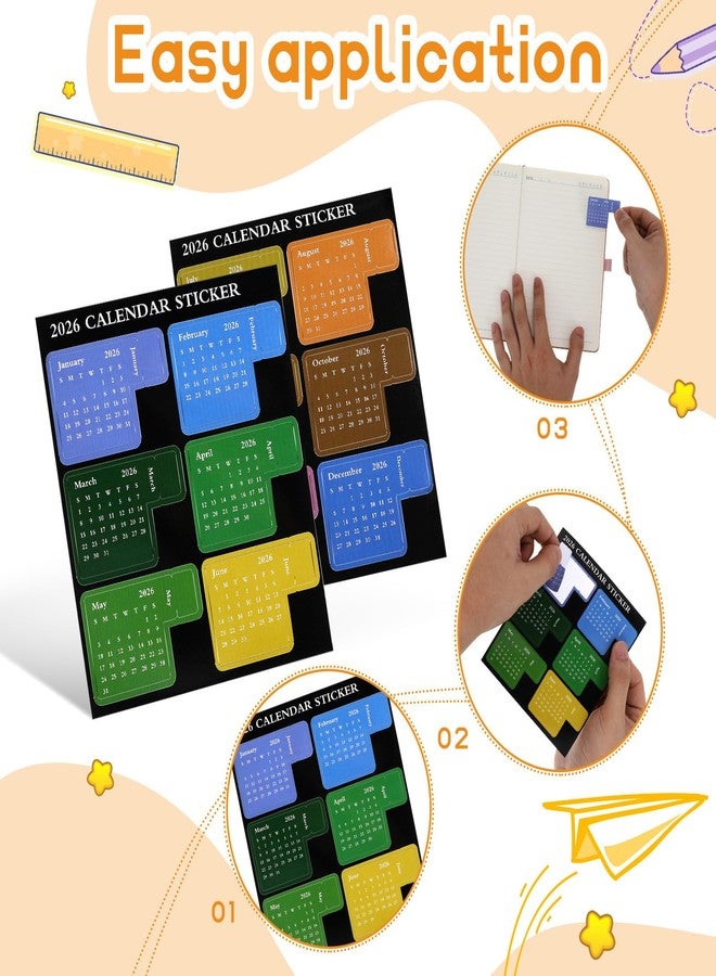 DIYEAH Colorful Monthly Planner Tabs Stickers - 8-pack Reusable Calendar Index Labels for Journals, Diy Organization, Bullet Journaling & Agenda Markers (january to December) - Image 2