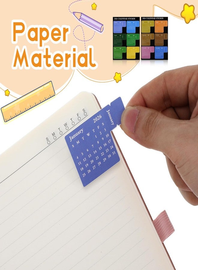DIYEAH Colorful Monthly Planner Tabs Stickers - 8-pack Reusable Calendar Index Labels for Journals, Diy Organization, Bullet Journaling & Agenda Markers (january to December) - Image 3