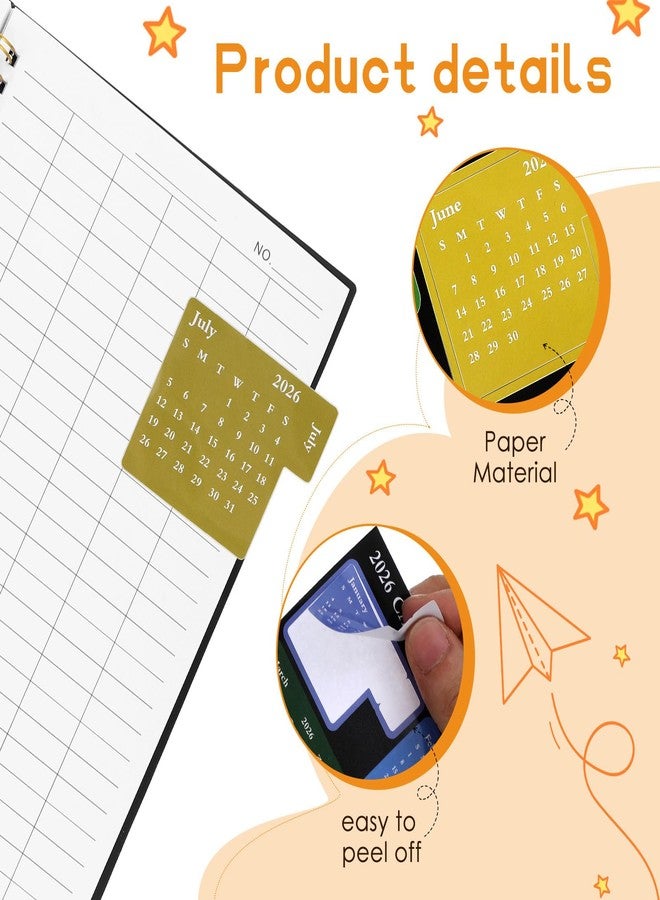 DIYEAH Colorful Monthly Planner Tabs Stickers - 8-pack Reusable Calendar Index Labels for Journals, Diy Organization, Bullet Journaling & Agenda Markers (january to December) - Image 4