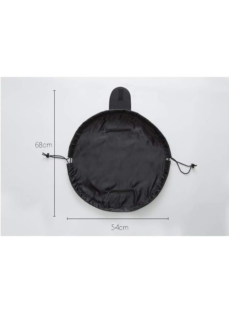 Flat Lay Makeup Bag,Lazy Drawstring Makeup Bags,Drawstring Makeup Bag，Travel Make Up Organiser for Cosmetics,Large Capacity Portable Magic Cosmetic Pouch,Capacity Travel Cosmetic Bag (Black) - Image 2